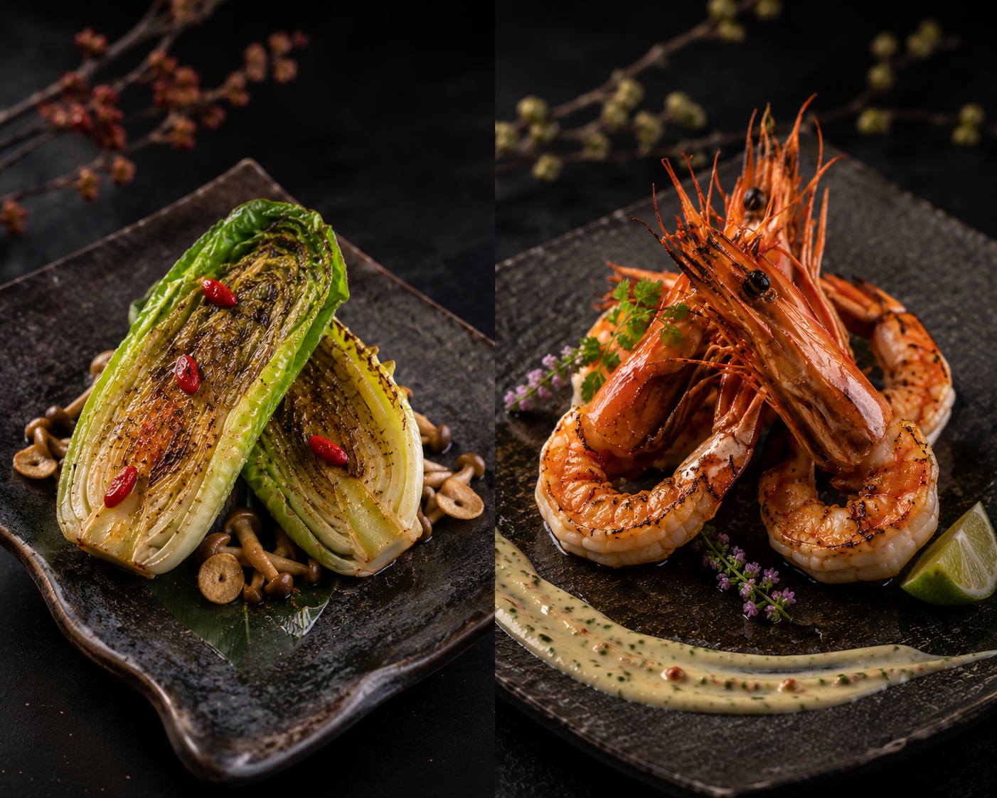 鐵板蔬食與海鮮料理